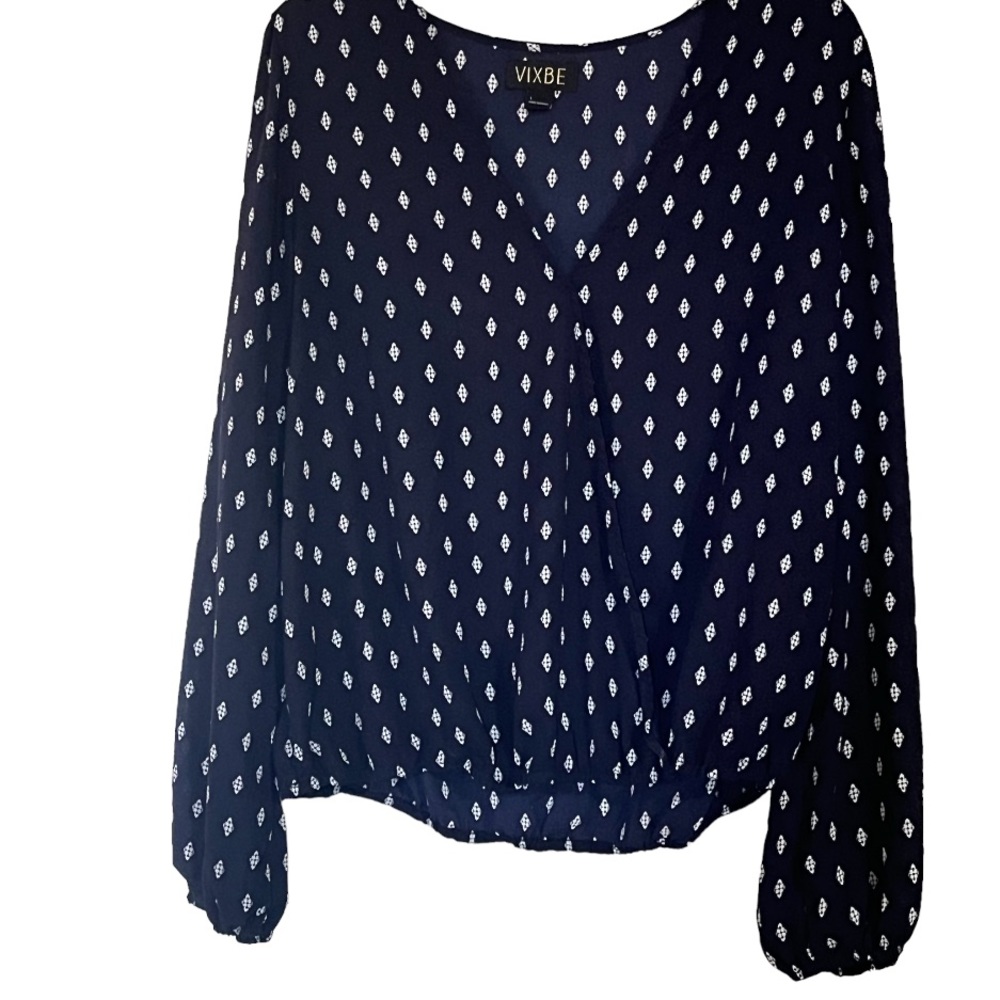 VIXBE• Bohemian Navy Blue Blouse